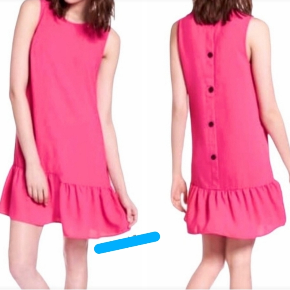 Halogen Pink Ruffled Sleeveless Mini Sundress